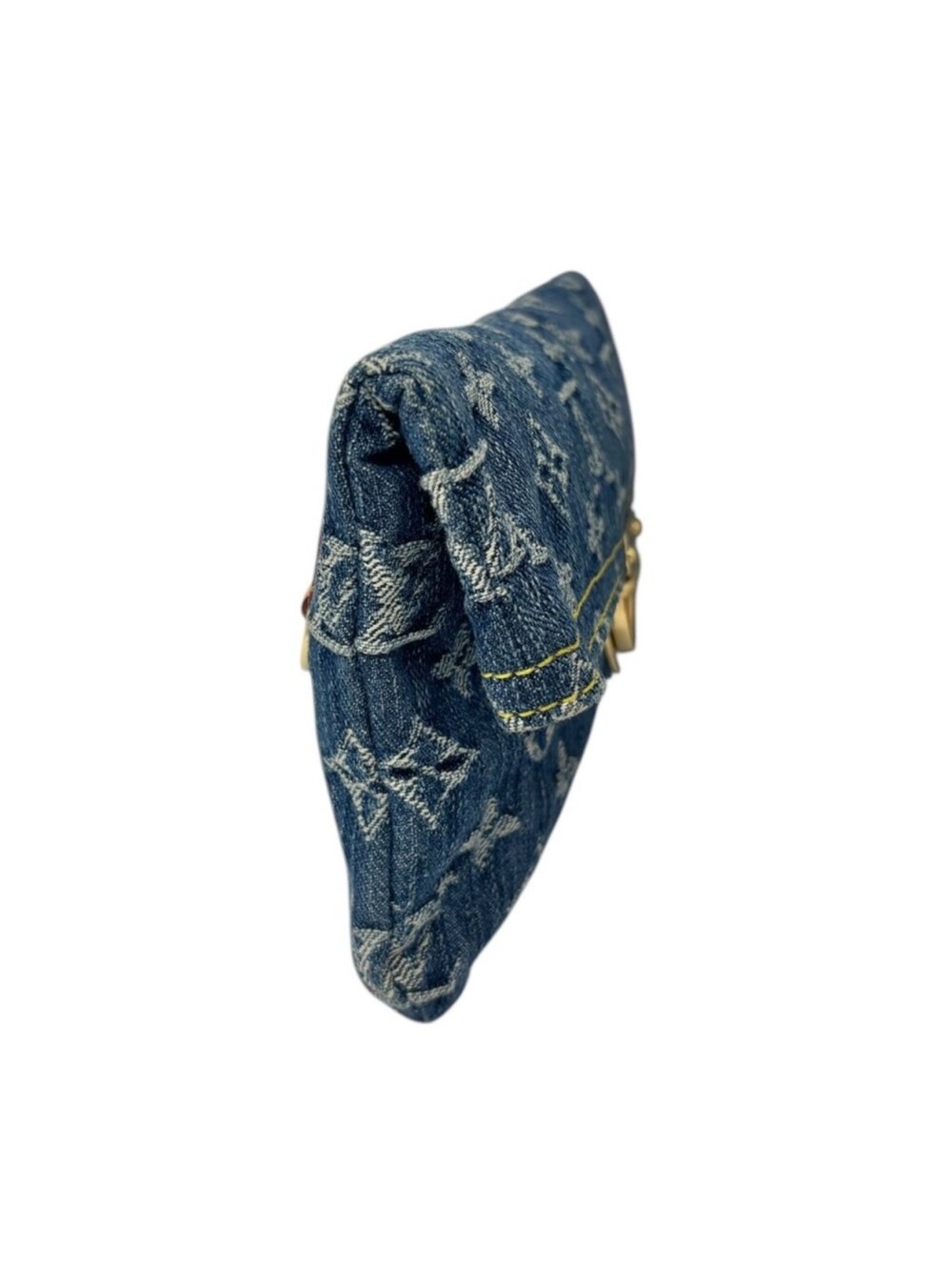 LOUIS VUITTON Vintage
Monogram Denim Pochette Plat
Clutch Bag Blue Gold [105529] - Picture 7 of 9